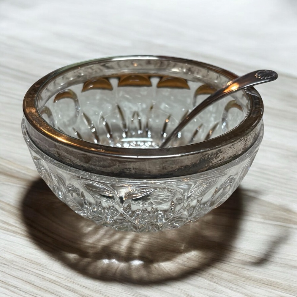 Vintage William Adam’s Cut Glass Sugar Bowl & Spoon